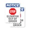 Signmission Elevator Out Of Order, 12 in W x Rectangle, Plastic OS-2PACK-NS-P-1218-V-11737 - alternate 1